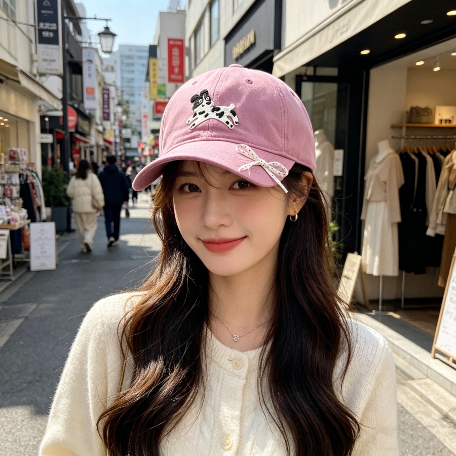 Korean Student Lifestyle - Koreanische Baseballkappe im weichen, niedlichen Welpen-Stil