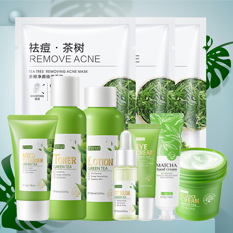 Korean Tea Set - Gesichtspflege-Set Sakura / Grüner Tee Gesichtscreme