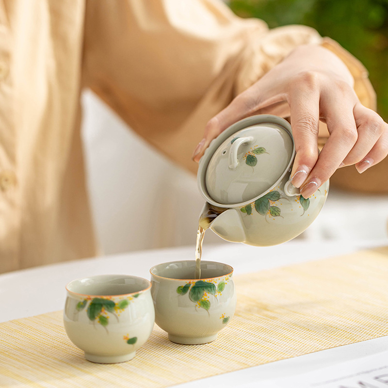 Handbemalt Osmanthus Ein Topf  – Korean Tea Set Bewertung und Preis