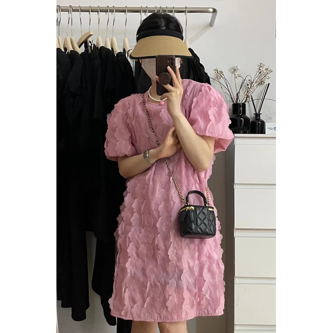Blumenmuster-Kleid mit Puffärm – Korean Lifestyle & Kids Boutique Photos Bewertung und Preis