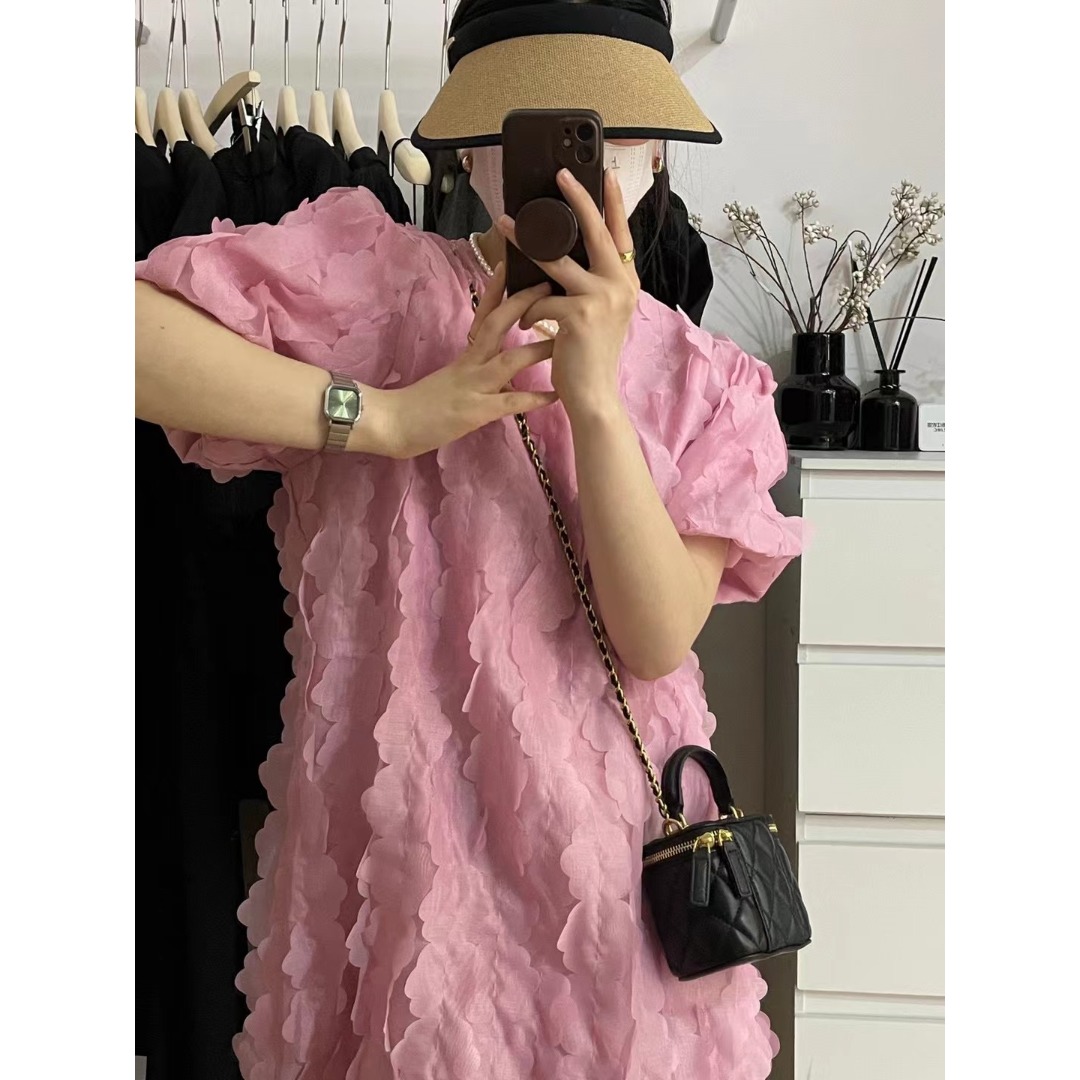 Blumenmuster-Kleid mit Puffärm – Korean Lifestyle & Kids Boutique Photos Bewertung und Preis